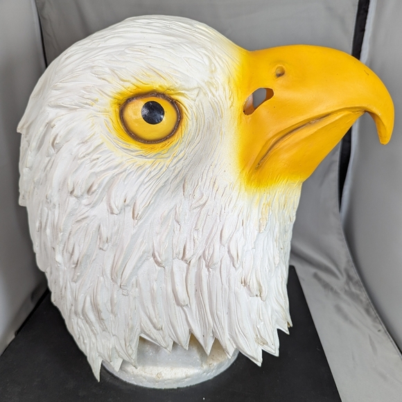 Bald Eagle Mask Adult Latex Rubber Full Head Patriotic America Cosplay Sports - Picture 4 of 10